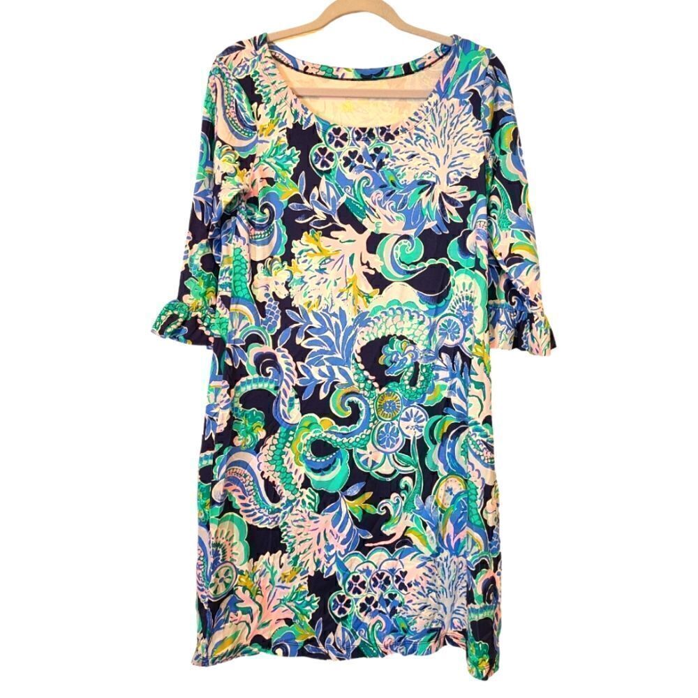 Lilly Pulitzer Sophie Ruffle Dress UPF 50 in Sirens and Spirits | M - Picture 2 of 10